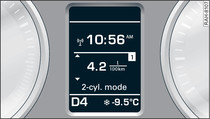 Instrument cluster: 2-cylinder mode display